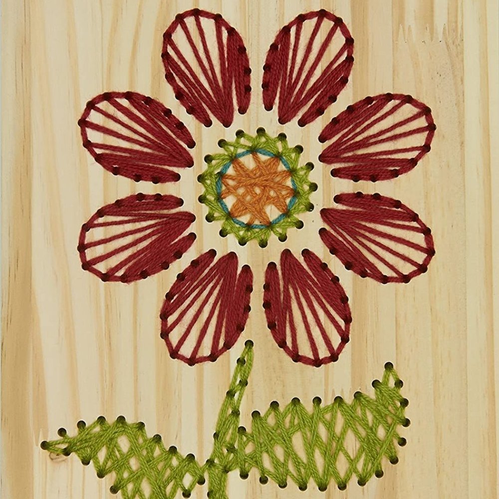 DIMENSIONS FLOWER STITCH ART WOOD KIT #72-74211